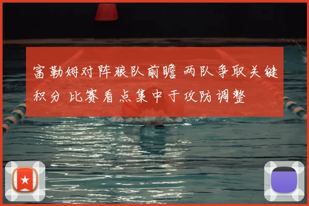 富勒姆对阵狼队前瞻 两队争取关键积分 比赛看点集中于攻防调整